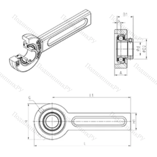 Подшипниковый узел шариковый радиальный ESSP 205 от производителя  SNR