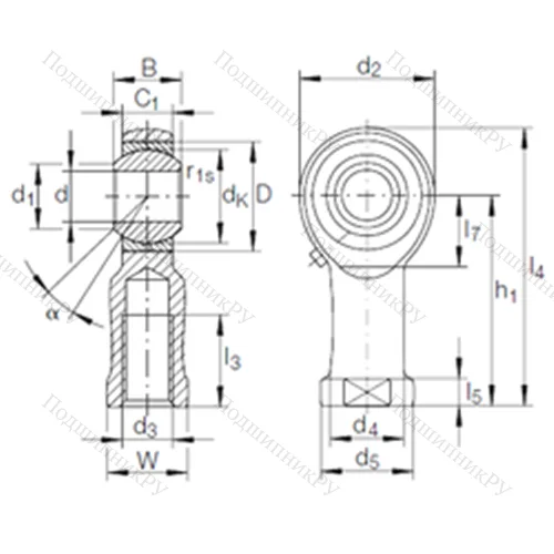 Подшипник скольжения сферический GIKFR 30 PB