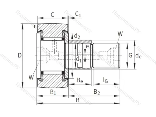 Подшипник KRE 22 PP A от производителя  INA Подшипник KRE 22 PP A от производителя  INA