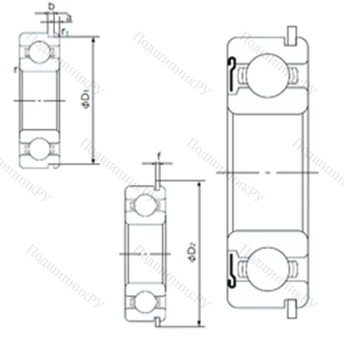 Подшипник шариковый радиальный 6222ZNR от производителя  NACHI