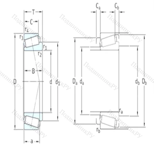Подшипник роликовый радиально-упорный 67388/67322 от производителя  SKF