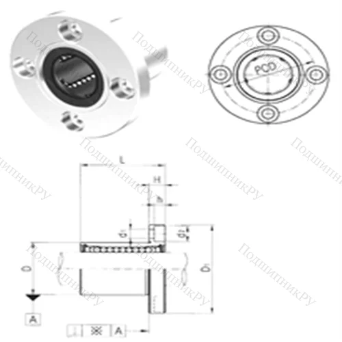 Подшипник шариковый линейный LMEF 60UU от производителя  Samick