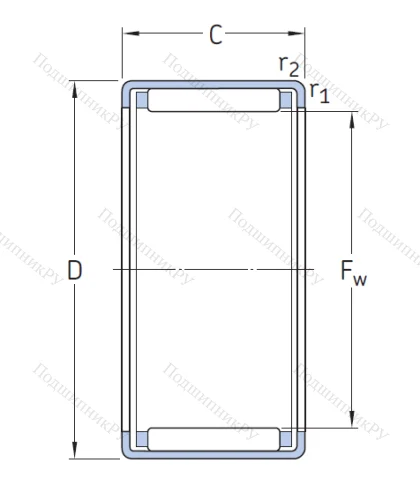 Игольчатый подшипник HK 6020 от производителя  SKF