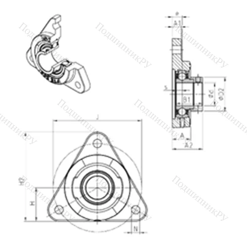 Подшипниковый узел шариковый радиальный ESFTE 204 от производителя  SNR