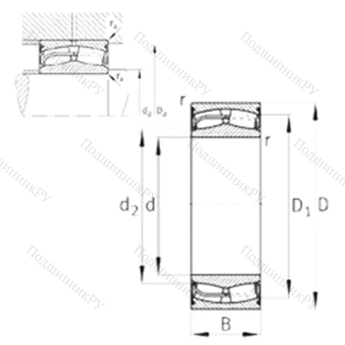 Подшипник роликовый радиальный самоцентрирующийся 24136-E 1-2VSR-H 40 от производителя  FAG
