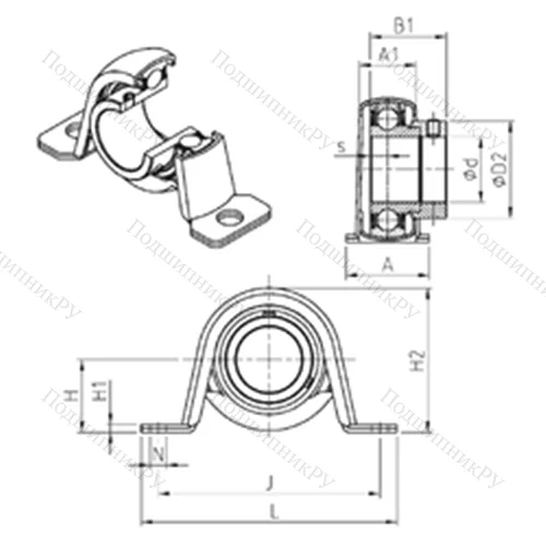 Подшипниковый узел шариковый радиальный ESPP 203 от производителя  SNR