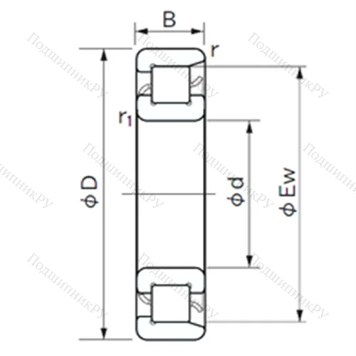 Подшипник роликовый радиальный NF 252