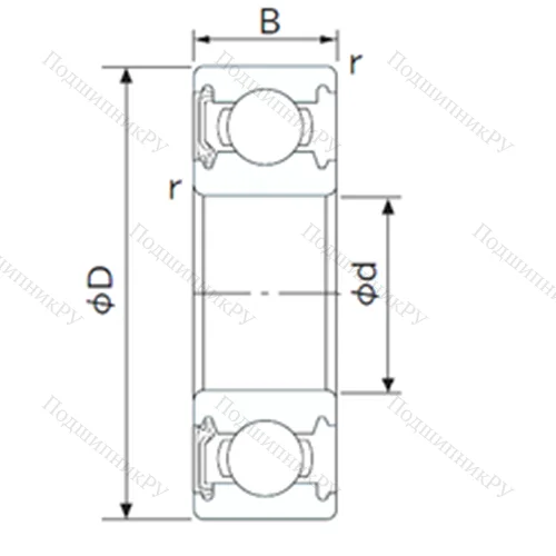 Подшипник шариковый радиальный 6200NKE