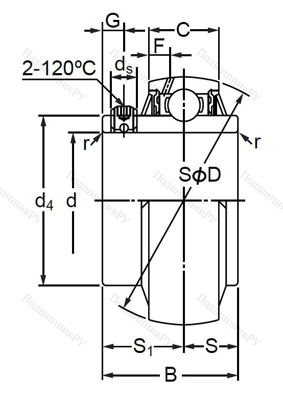 Корпусный подшипник UC 319 (480319 ГОСТ) в Новосибирске