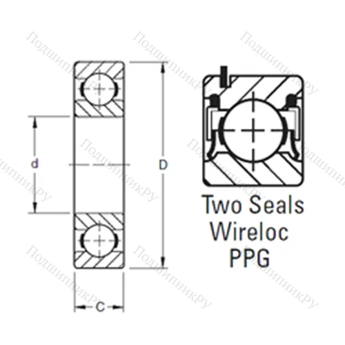 Подшипник шариковый радиальный 208PPG