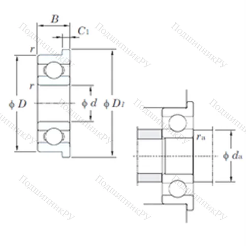 Подшипник шариковый радиальный F 69/2,5
