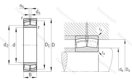 Сферический роликовый подшипник 22319 E 1C 3 от производителя  FAG
