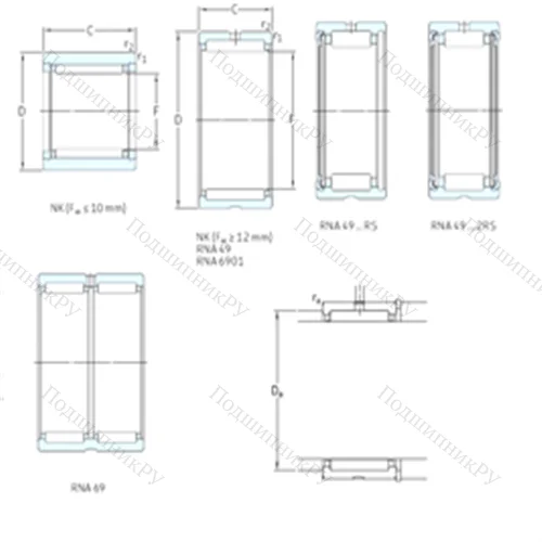 Подшипник игольчатый радиальный RNA 6906