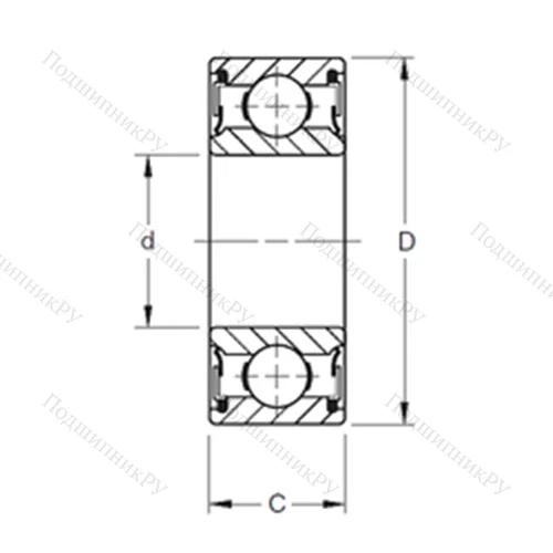 Подшипник шариковый радиальный 202PP