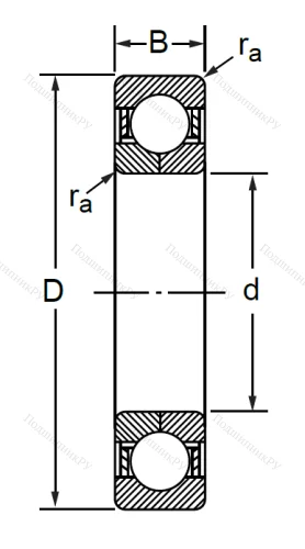 Радиально-упорный шариковый подшипник QJ 206 M (176206 Л ГОСТ) в Новосибирске