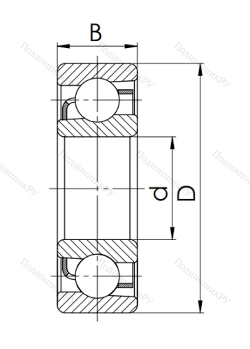 Радиально-упорный шариковый подшипник 46309 A (7309 AC) в Новосибирске