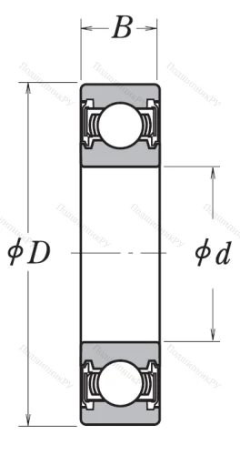 Однорядный шариковый подшипник 6804 VV от производителя  NSK