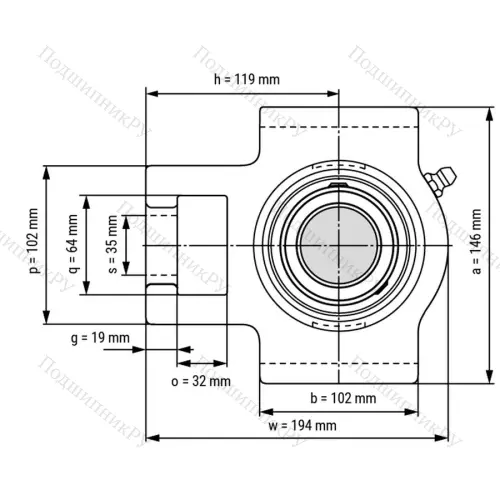 Подшипниковый узел UCT 315 - Вал: 75 мм от производителя  LPZ