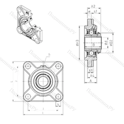 Подшипниковый узел шариковый радиальный UKFS 315H от производителя  SNR