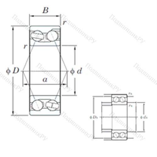 Подшипник шариковый радиально-упорный 3216 от производителя  KOYO Подшипник шариковый радиально-упорный 3216 от производителя  KOYO