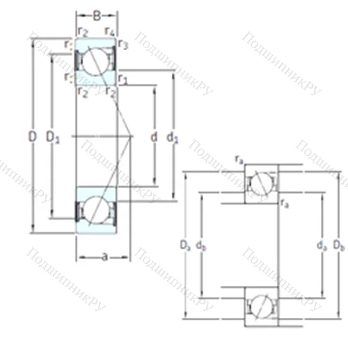 Подшипник шариковый радиально-упорный SS 7205 CD/P 4A от производителя  SKF