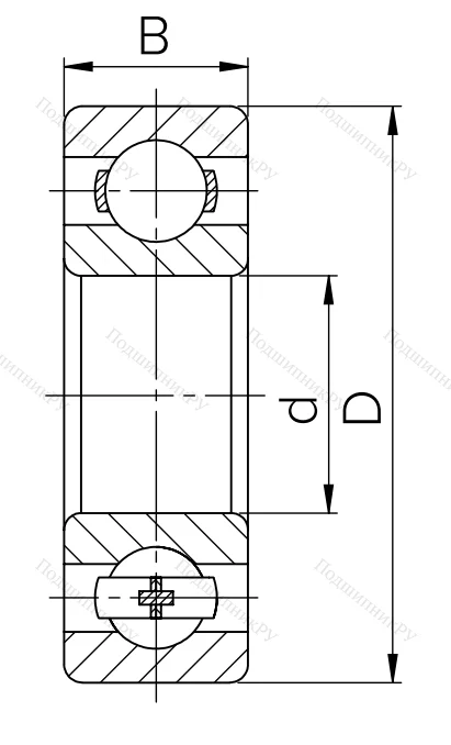 Шариковый однорядный подшипник 180308 T (6308 2RST) в Новосибирске
