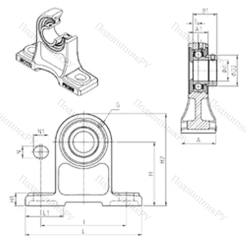 Подшипниковый узел шариковый радиальный ESPH 204 от производителя  SNR