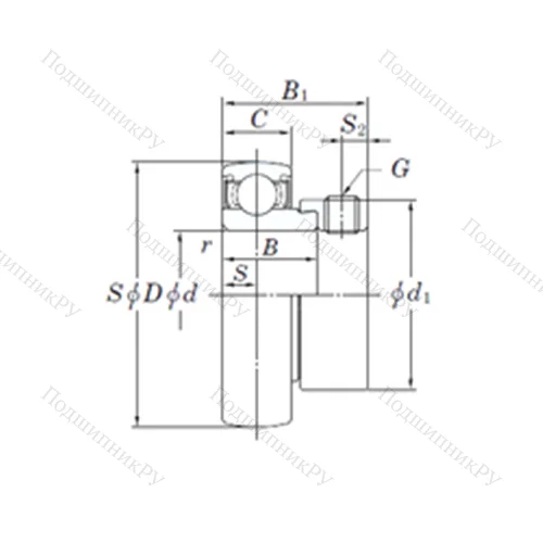 Подшипник шариковый радиальный SA 205-14