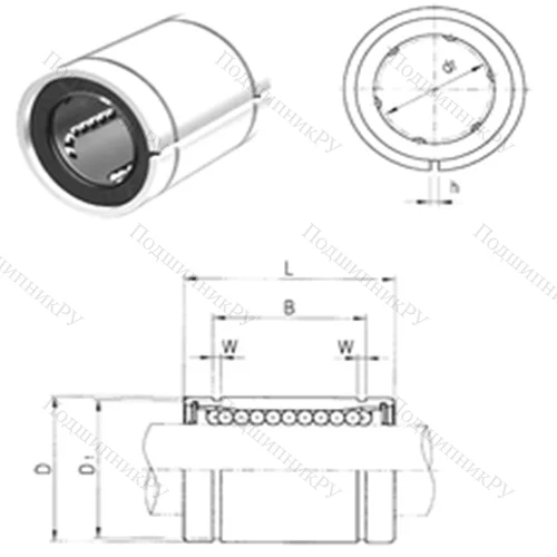 Подшипник шариковый линейный LME 16AJ от производителя  Samick