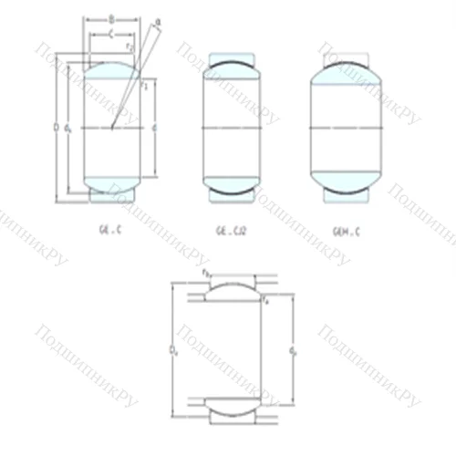 Подшипник скольжения сферический GEC 340TXA-2RS от производителя  SKF