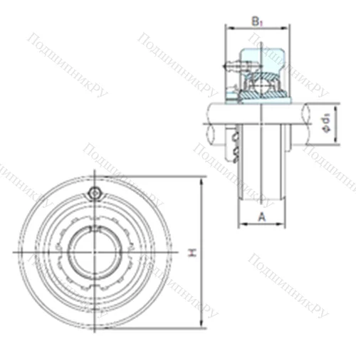 Подшипниковый узел шариковый радиальный UKCX 07+H 2307 от производителя  NACHI