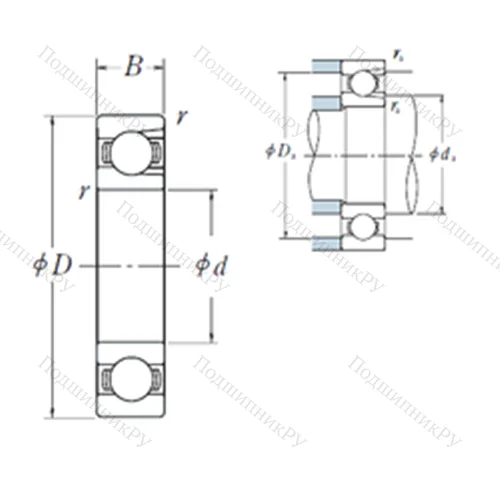 Подшипник шариковый радиальный BL 305