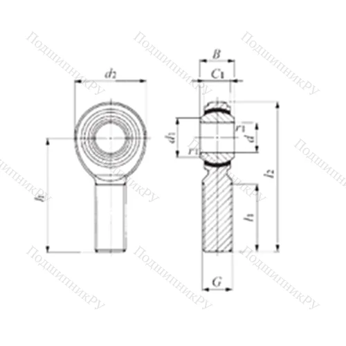 Подшипник скольжения сферический POS 22EC от производителя  IKO