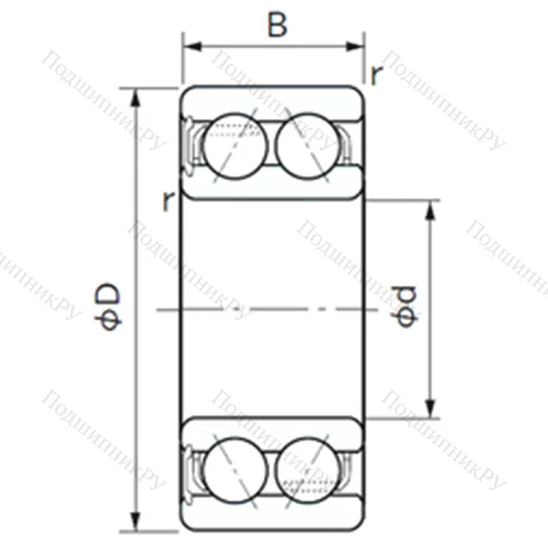 Подшипник шариковый радиально-упорный 5208NS