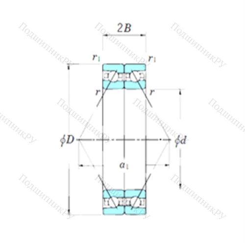 Подшипник шариковый радиально-упорный спаренный ACT 018DB