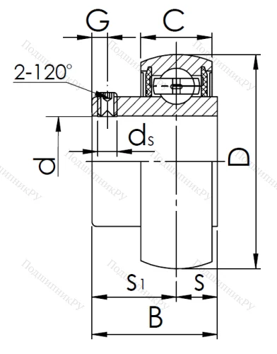 Корпусный подшипник SB 208 в Новосибирске