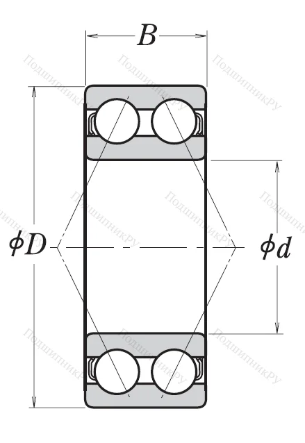 Двухрядный шариковый подшипник 3211 B 2RSRTNG C 3