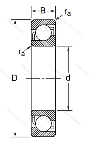 Радиально-упорный шариковый подшипник 7311 B/DB (266311 ГОСТ) в Новосибирске