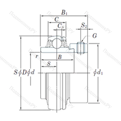 Подшипник шариковый радиальный NA 205-14