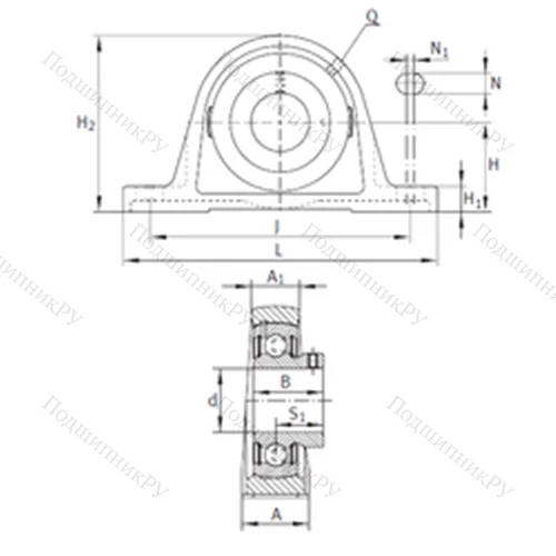 Подшипниковый узел шариковый радиальный PAKY 3/4