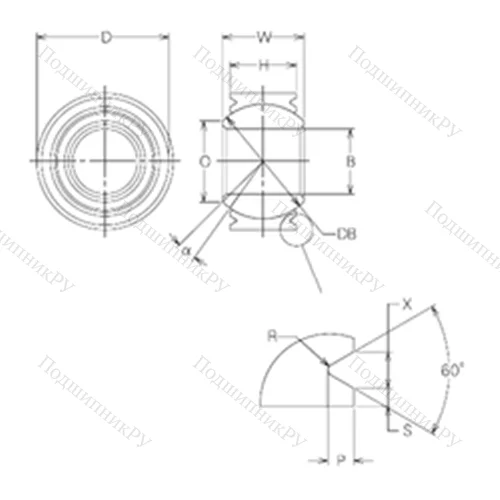 Подшипник скольжения сферический MBW 25VCR от производителя  NMB