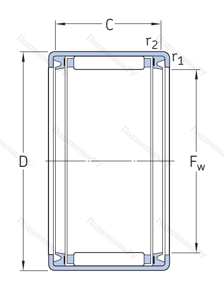 Игольчатый подшипник HK 2530 2RS от производителя  SKF