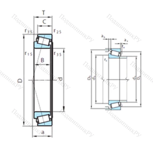 Подшипник роликовый радиально-упорный PSL 69-301 от производителя  PSL