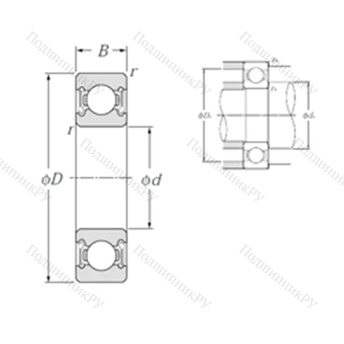 Подшипник шариковый радиальный 6702LLF от производителя  NTN