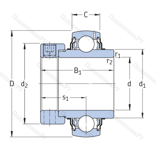 Корпусный подшипник YEL 212-2F в Новосибирске