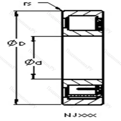 Подшипники роликовые радиальные с цилиндрическими роликами NJ 204 E от производителя  AST