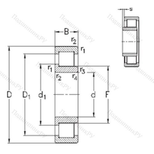 Подшипник роликовый радиальный NJ 2240-E-M 6