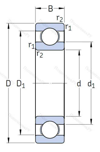Однорядный шариковый подшипник 6230/C 3 от производителя  SKF