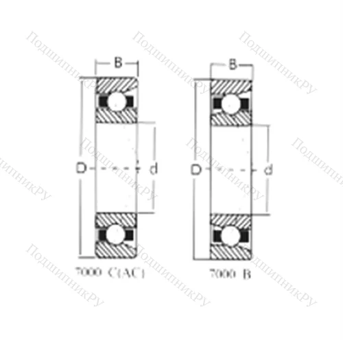 Подшипник шариковый радиально-упорный 7309AC