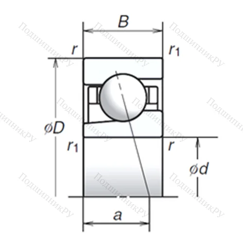 Подшипник шариковый радиально-упорный 12BGR 10X